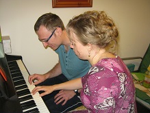 Pupils enjoying high quality music tuition with Fiona Barnett.